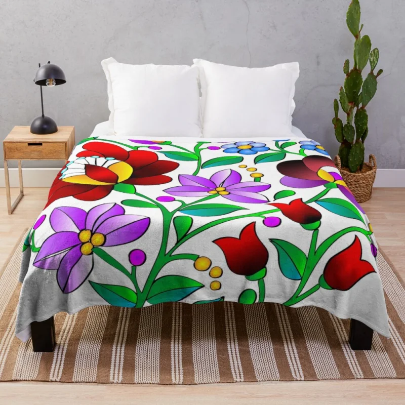 

Традиционный венгерский узор от Kalocsa (белый) плед одеяло