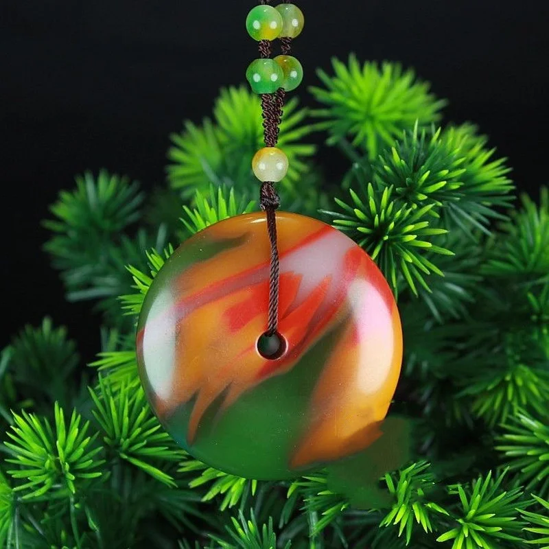 

Xinjiang Colorful Jade Buckle Pendants for Men and Women In Peace Pendants