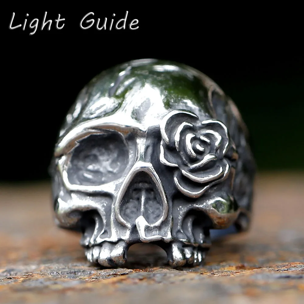 

New Design Stainless Steel Skull Ring Cool Biker Jewelry Movie Fashion Punk High Quality Jewelry Gift free shipping
