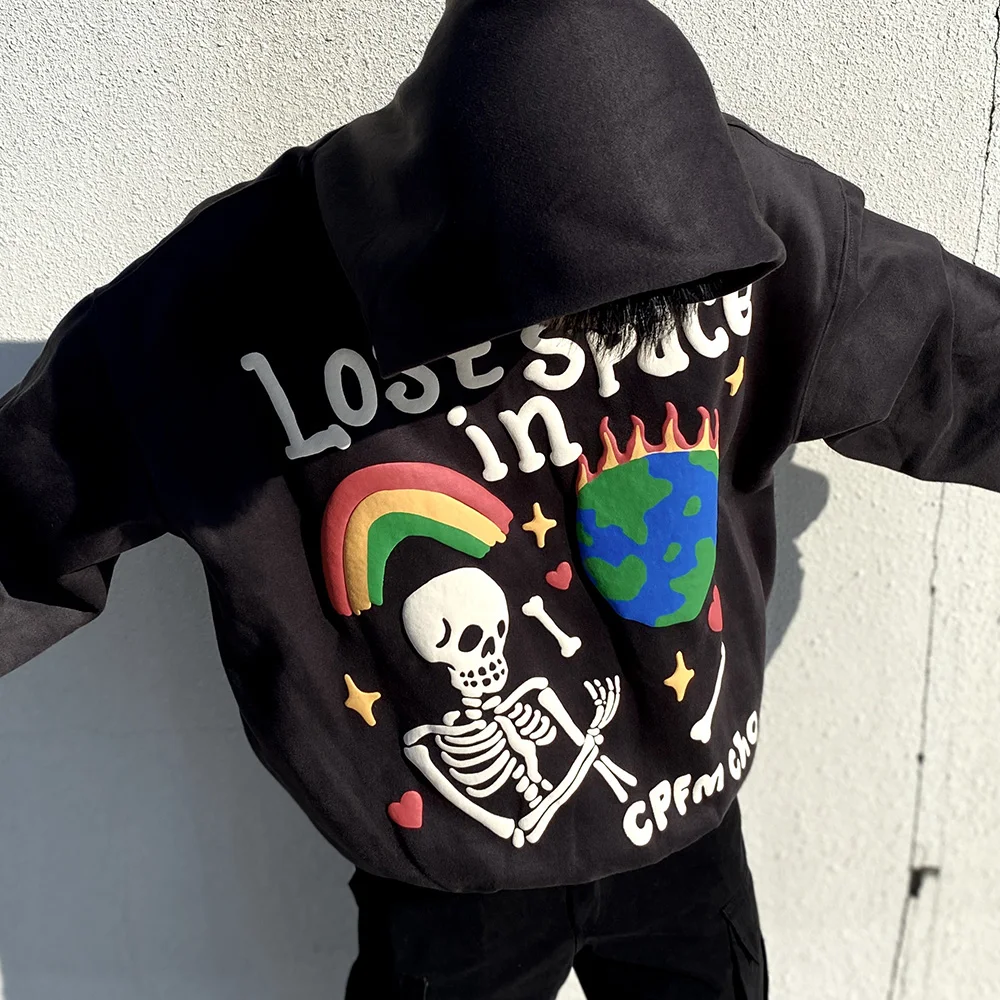 

Толстовка мужская флисовая с капюшоном и объемными буквами