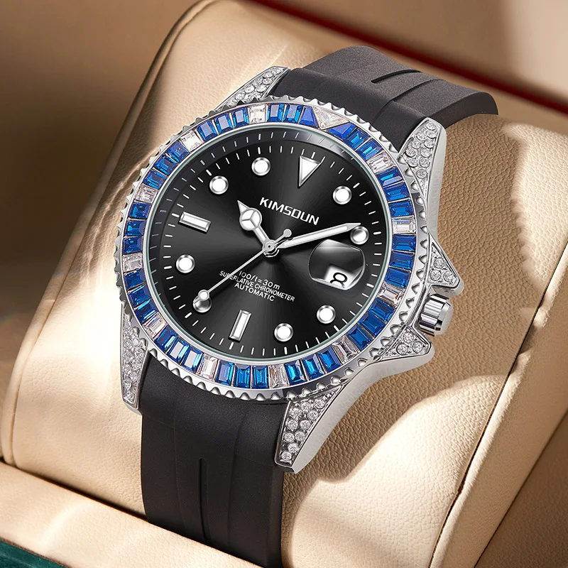 Мужские автоматические часы Submariner с циферблатом 42 мм инкрустированные