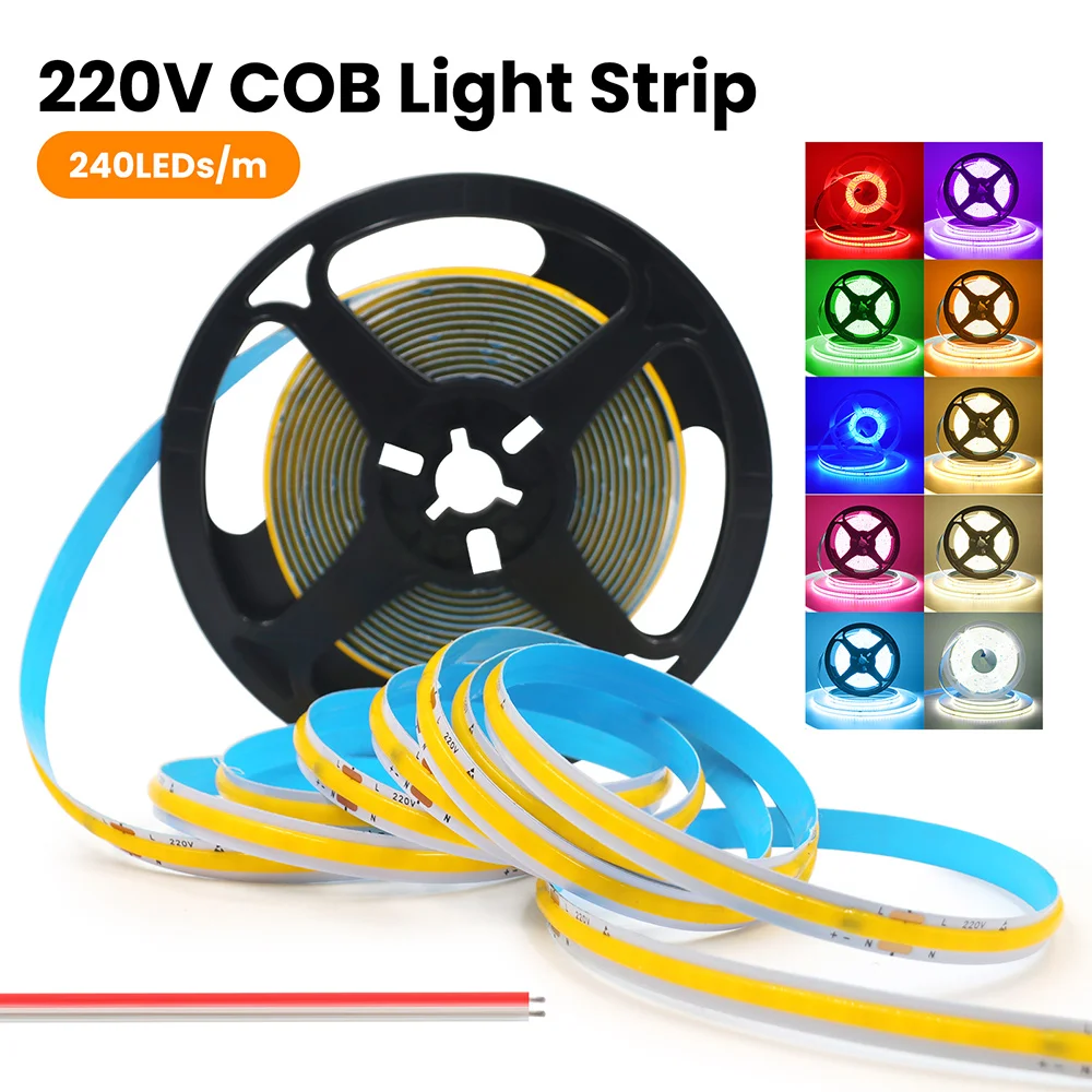 

RGBCW Светодиодная лента COB 5 м белая 220-240 В