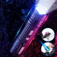 outdoor usb electronic lighter waterproof electric plasma arc lighter three purpose torch flashlight lighter mens gift