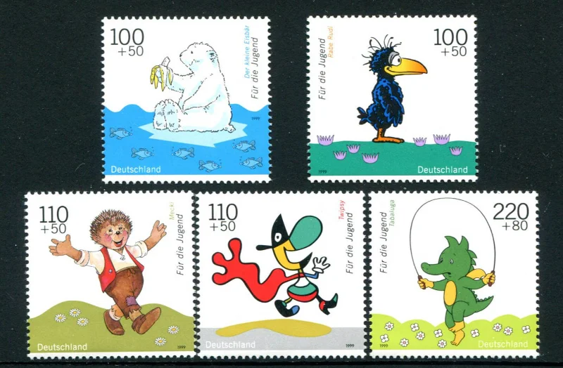 

5 шт., штамп почты Германии, 1999, реальный оригинал, коллекция штампов, MNH