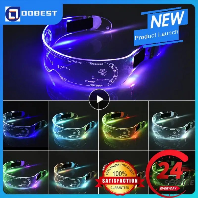 

LED Luminous Glasses LED Glasses EL Wire Neon Light Up Visor Eyeglasses Bar Party EyeWare For Halloween Christmas Parties