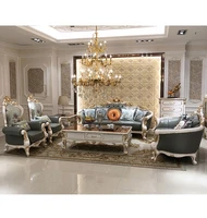 european style first floor cowhide sofa large family combination luxury villa living room neoclassical leather art solid wood fu