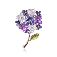 new rhinestone lilac flower brooch enamel pin and brooches scarf buckle lapel pins wedding party jewelry for women accessories