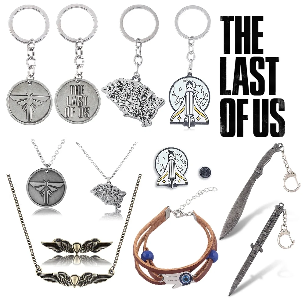 

20pcs The Last Of Us Part 2 Ellie Backpack Pins Brooch Shield Wings Tlou Rocket Spaceship Badge Brooches For Fans Jewelry Gifts