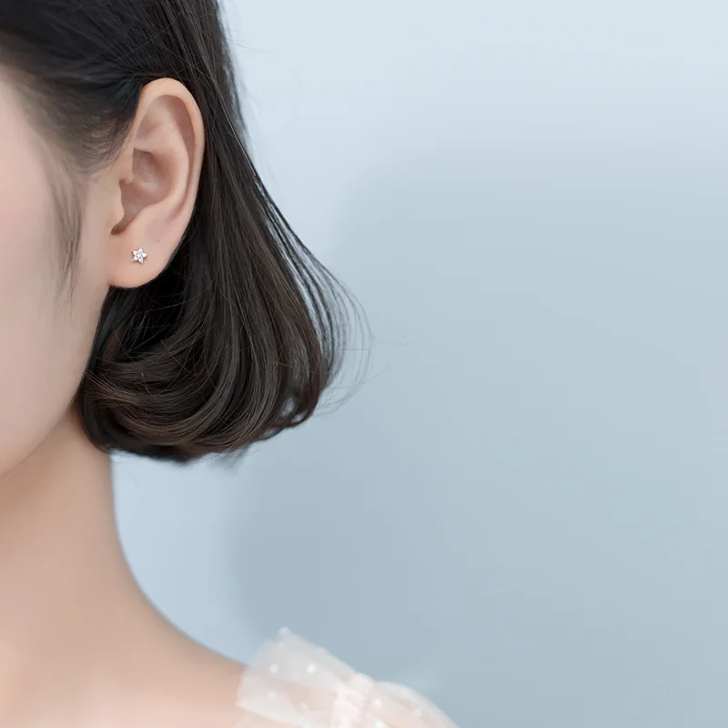 TrustDavis новинка 100% однотонное Настоящее серебро 925 пробы милая маленькая звезда