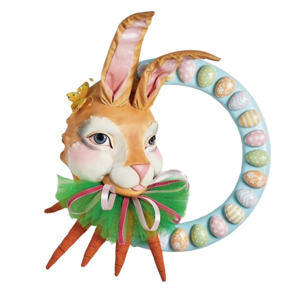 

Easter Wreath Colorful Carrot Resin Hanging Artificial Garland Festival Wall Decor Ornament Farmhouse Household