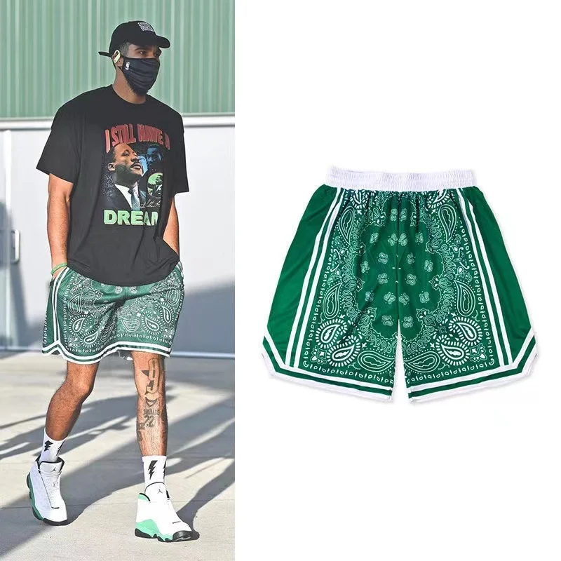 

Men Baskeall Sorts Fitness Loose Freestyle Tatum Pants Contrast Color reen