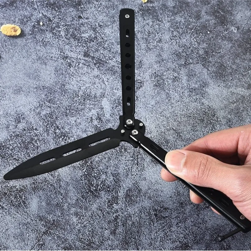 Скидка Красочное звездное небо портативный нож-бабочка складной нож-бабочка расческа для волос инструмент для красоты парикмахера тренировочные ...