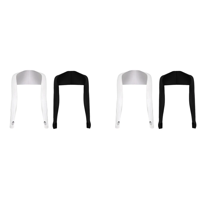 

NEW-2Pairs Cooling Shawl Arm Sleeves Sun Protection Shawl Golf Shawl Anti-UV Arm Sleeves With Finger Hole For Cycling