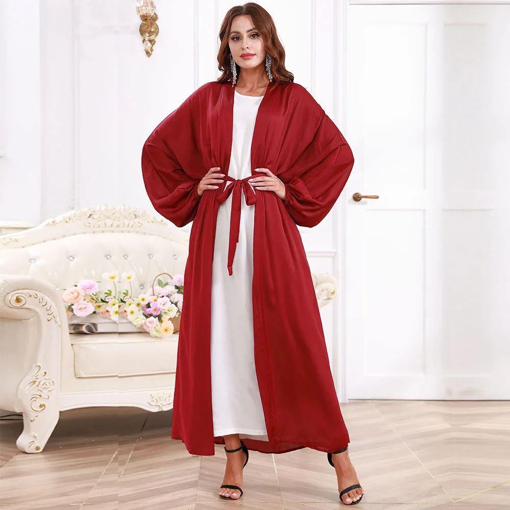 Open Abayas for Women Dubai Arabic Long Muslim Hijab Dress Solid Eid Abaya Kimono Cardigan Kaftan Robe Islamic Clothing