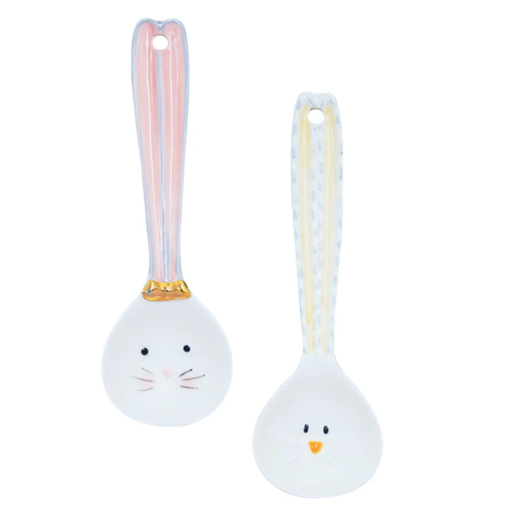 

2 Spoons Coffee Stirring Spoon Ceramic Spoon Serving Spoons for Shop Store