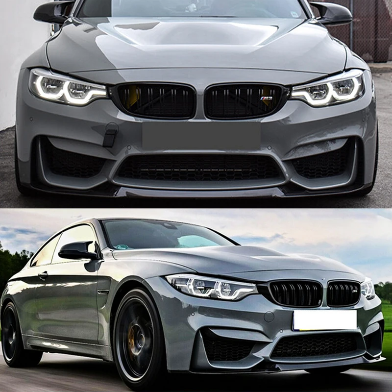 Фото Новый передний сплиттер в стиле CS, замена штатного, для BMW F80 F82 F83 M4 M3 2015-2020, глянцевый черный спойлер на передний бампер, элементы обвеса №3