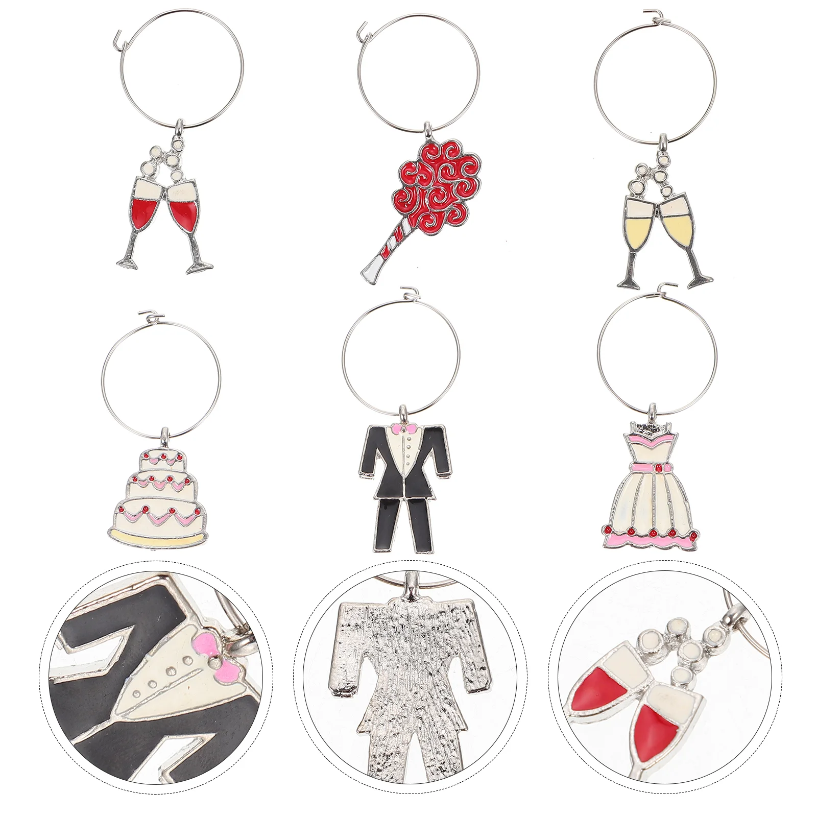 

6 Pcs Glass Ring Decoration Recognizer Table Durable Cup Identifier Home Accents Tags Glasses Creative Ornament