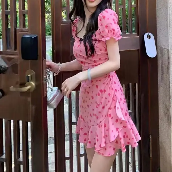 Женское короткое платье с ароматизированными цветами в стиле ins Forest Series OF8X