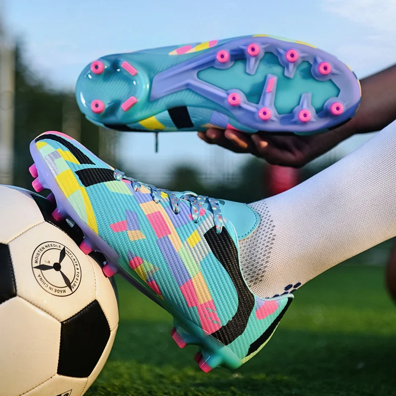 Новые модные футбольные бутсы для мужчин дышащие уличные TF/FG мужские с газоном