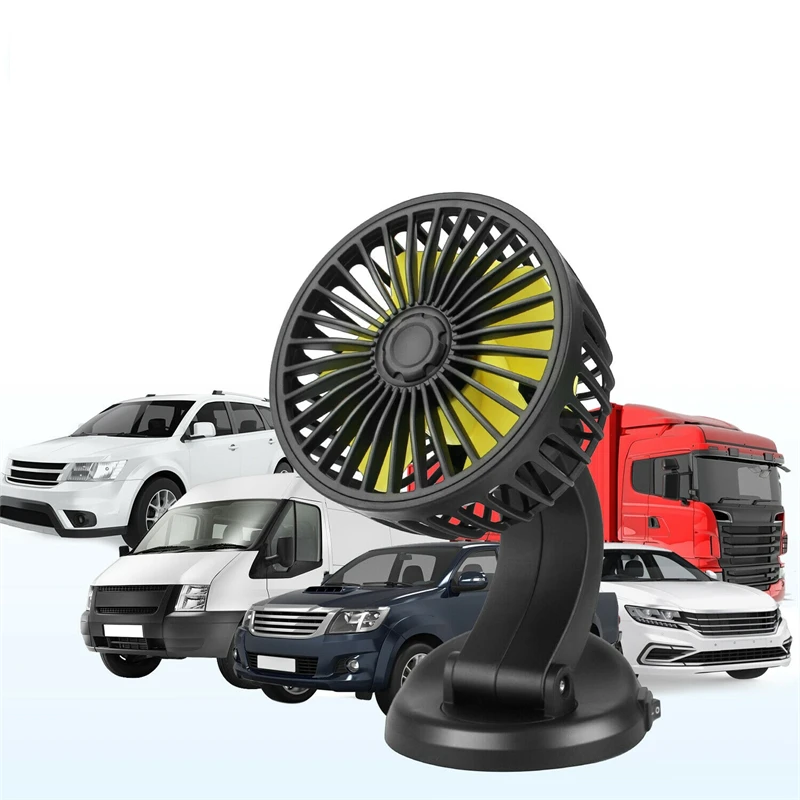 

12V Car Cooling Fan Auto Cooling Cooler 360° Rotatable for Car Truck Van SUV
