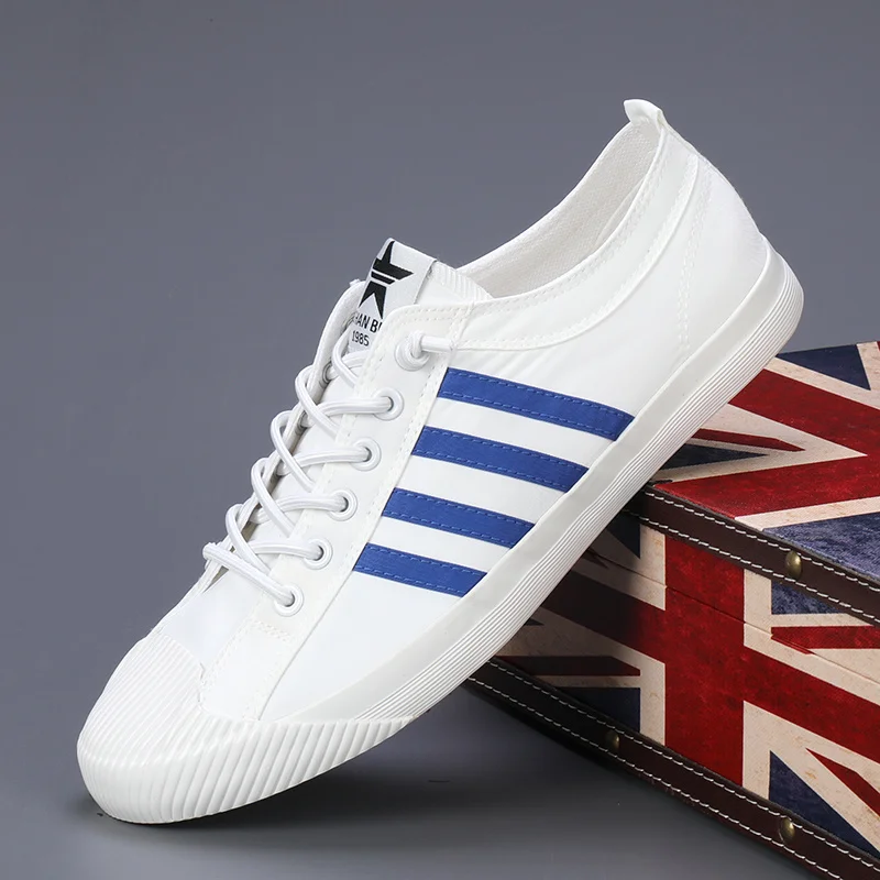 2023 Men's Summer Vulcanized Shoes Men White Sneaker Shoes Classic Flat Male Breathable Comfy Causual Shoes Zapatillas De Lona