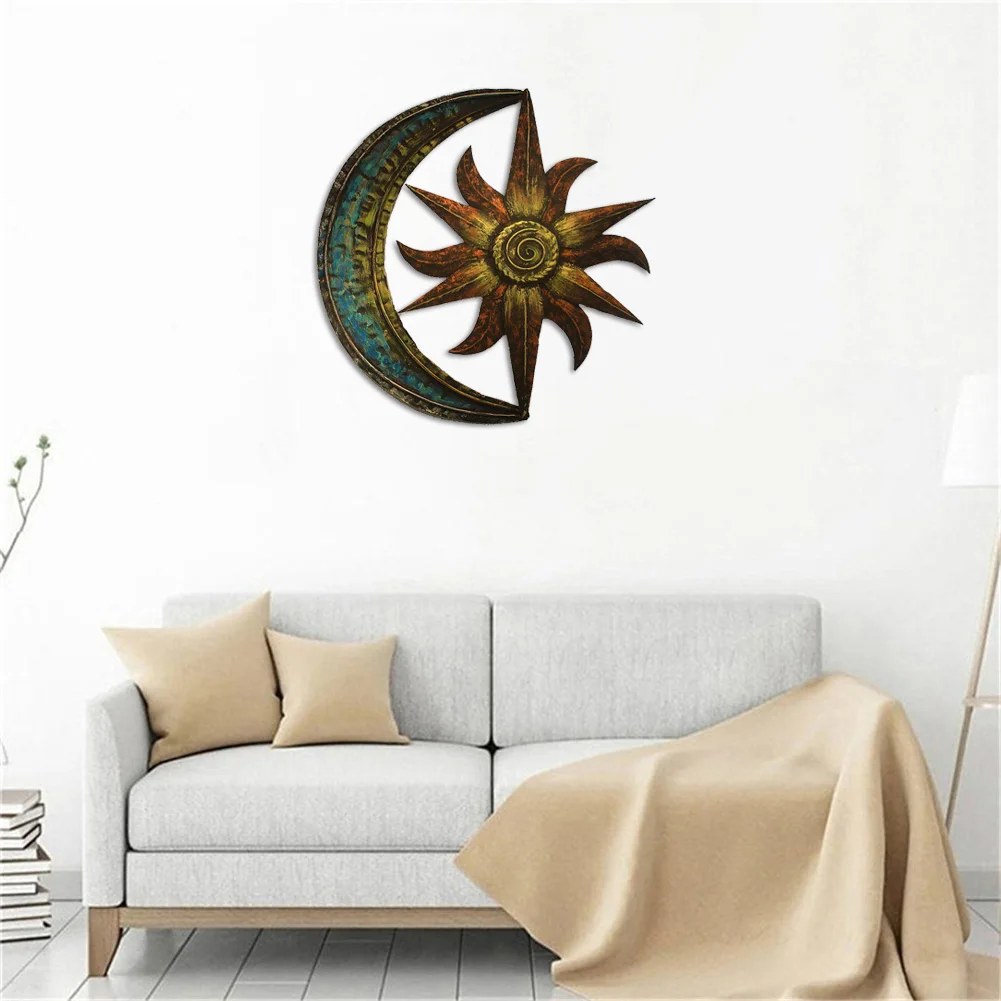 

Metal Celestial Sun Star Moon Art Craft Durable Wall Hanging Decor Wall Art Ornament Creative Adornment for Wall Room Home Decor