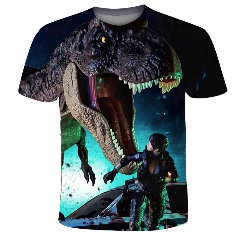 Детские футболки летние для мальчиков и девочек с 3D принтом одежда парка Юрского