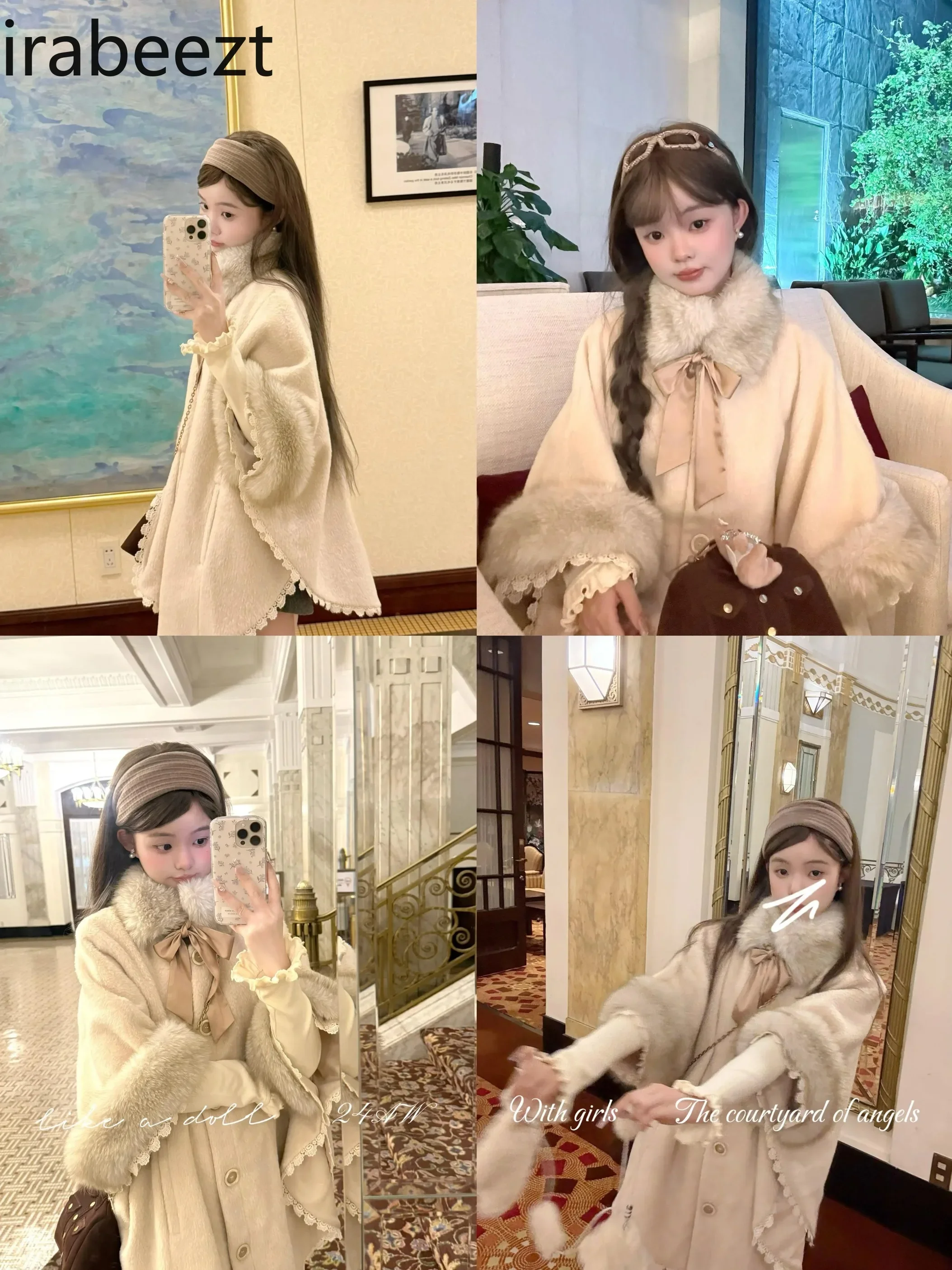 Модный дизайн меховая накидка средней длины пальто Ropa Invierno 2024 элегантная