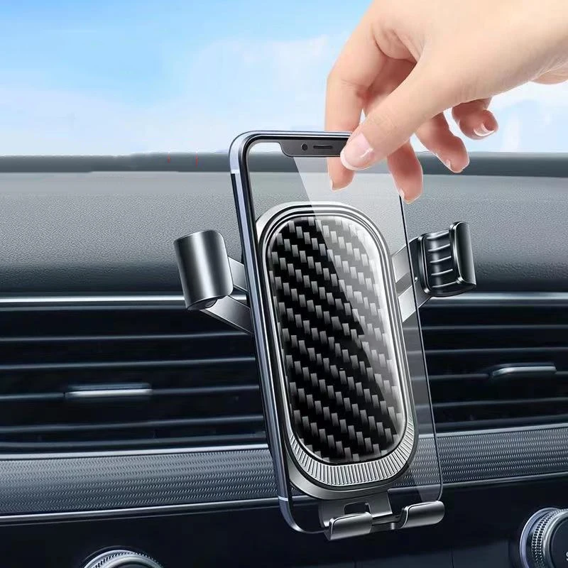 

Carbon Fiber Car Mobile Phone Bracket, Air Outlet Bracket, Car Support Navigation Fixed Bayonet Type，Car Accessories Interior