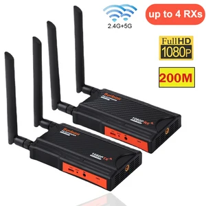 5.8Ghz 200M Wireless Wifi HDMI Extender Video Transmitter Receiver 1 To 4 1080P Screen Share Switch 