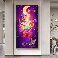 gatyztory large size abstract painting by numbers diy picture drawing water cup girl number painting handmade wall decor gift