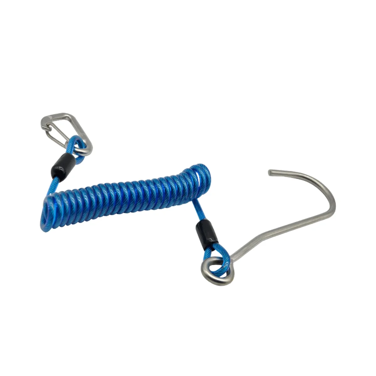 

Одноголовочный крючок для рафтинга, вертлюг из нержавеющей стали, спиральный пружинный шнур, безопасный аксессуар для дайвинга, синий