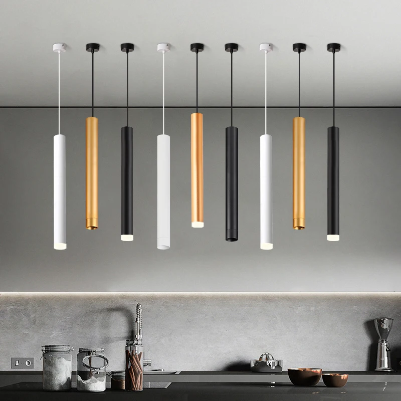 

Acrylic Long Tube LED Pendant Lights Lamp Pipe Decor COB Cylinder Hanging Lamp Ceiling Room Lamp for Bar Kitchen Bedroom