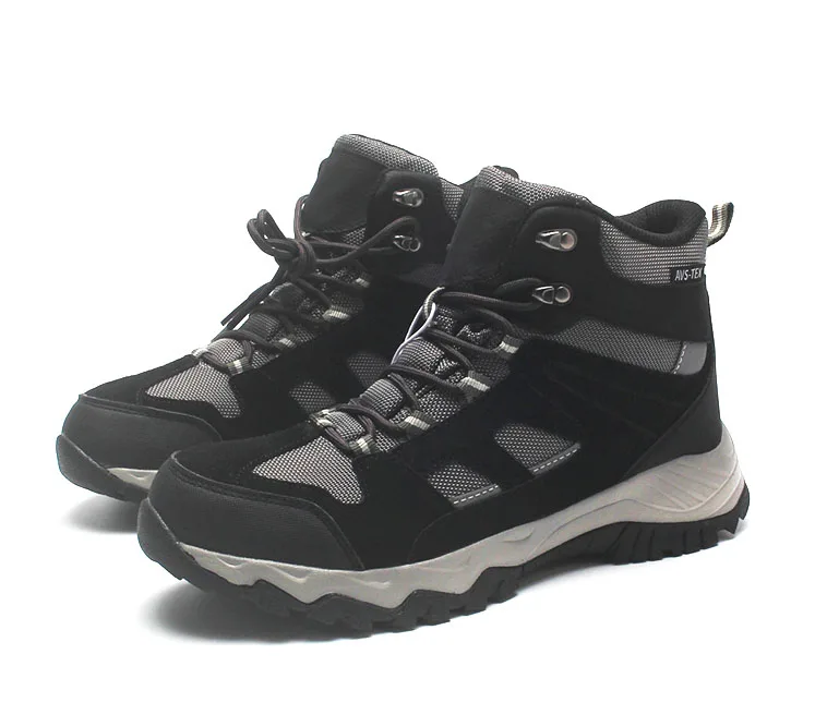 CRANE Men`s genuine leather waterproof hiking trekking boots Mens outdoor non-slip cross-country Mountaineering walking boots