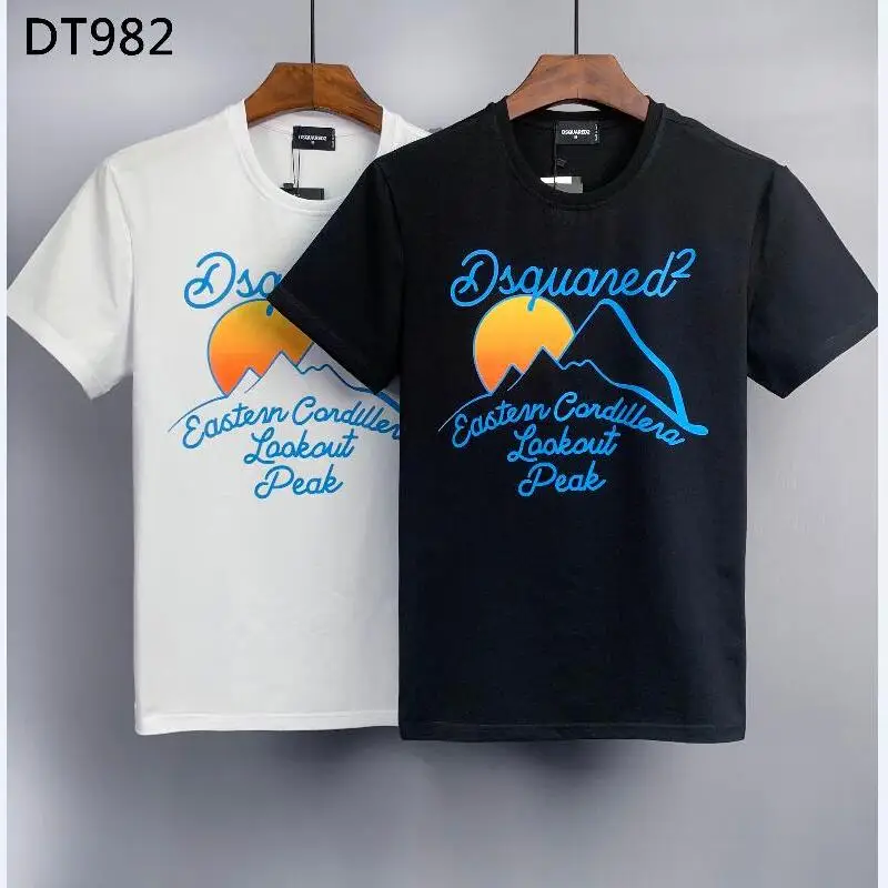 

Dsquared2 Cotton Round Neck Short Sleeve T-Shirt Men's Print Casual Clothing Tops DT982