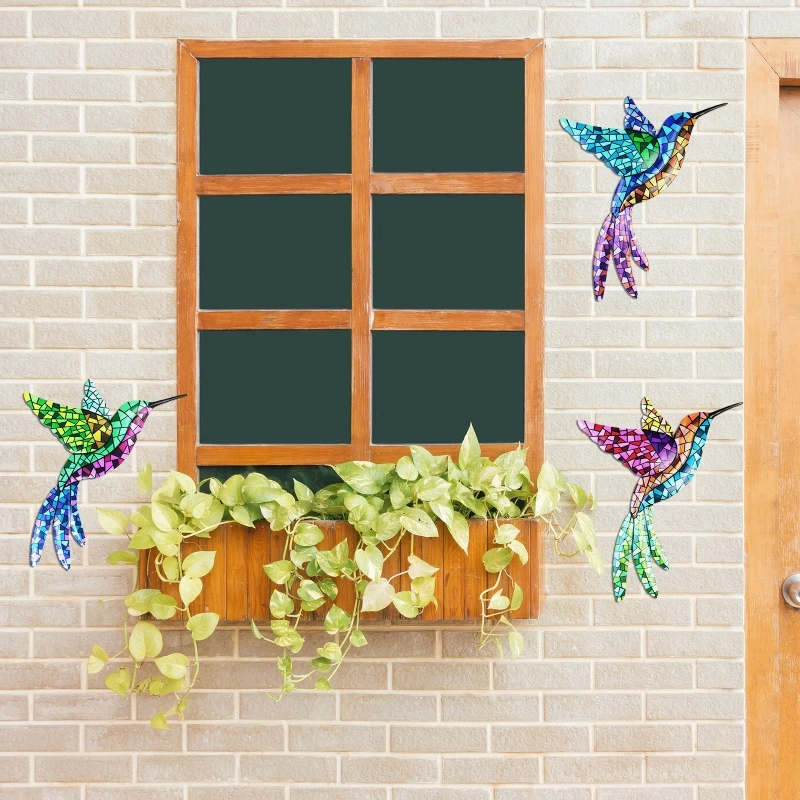 

Wrought Iron Hummingbird Ornament Metal Wall Art Decor Hanging Crafts for Home Living Room Bedroom Garden Decoration
