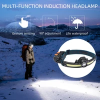 cob led headlamp sensor headlight with built in battery flashlight usb charge headlamp torch multi function induction work light