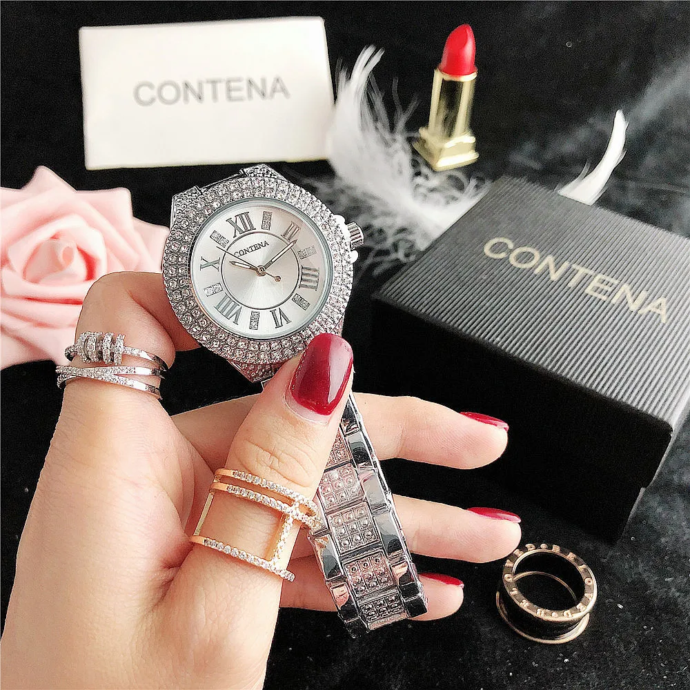 2023 Luxury new stainless steel strap watch with brick stainless steel strap fashion commercial Stone Ying women's watch