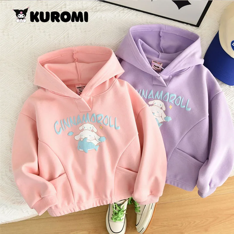 

Cinnamoroll Anime Kawaii Sanrio Children's Hoodie Clothes Cute Cartoon Baby Spring Autumn Loose Shirt Lovely Toys for Kids