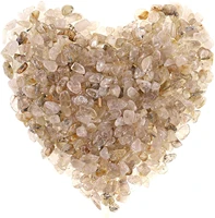 gold rutile quartz stones tumbled chips crushed crystal natural rocks home indoor decorative gravel feng shui healing stones