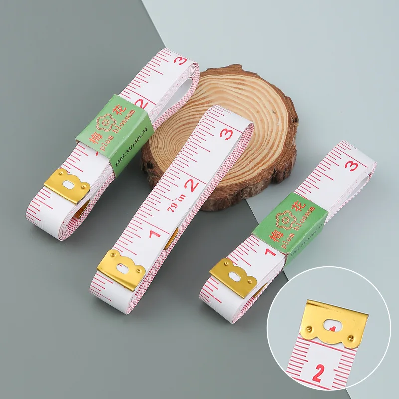 

PVC Soft Ruler White Background Red Letters Portable Multifunctional Dual Sided Tape Needlework Measuring Sewing Tool Accessorie