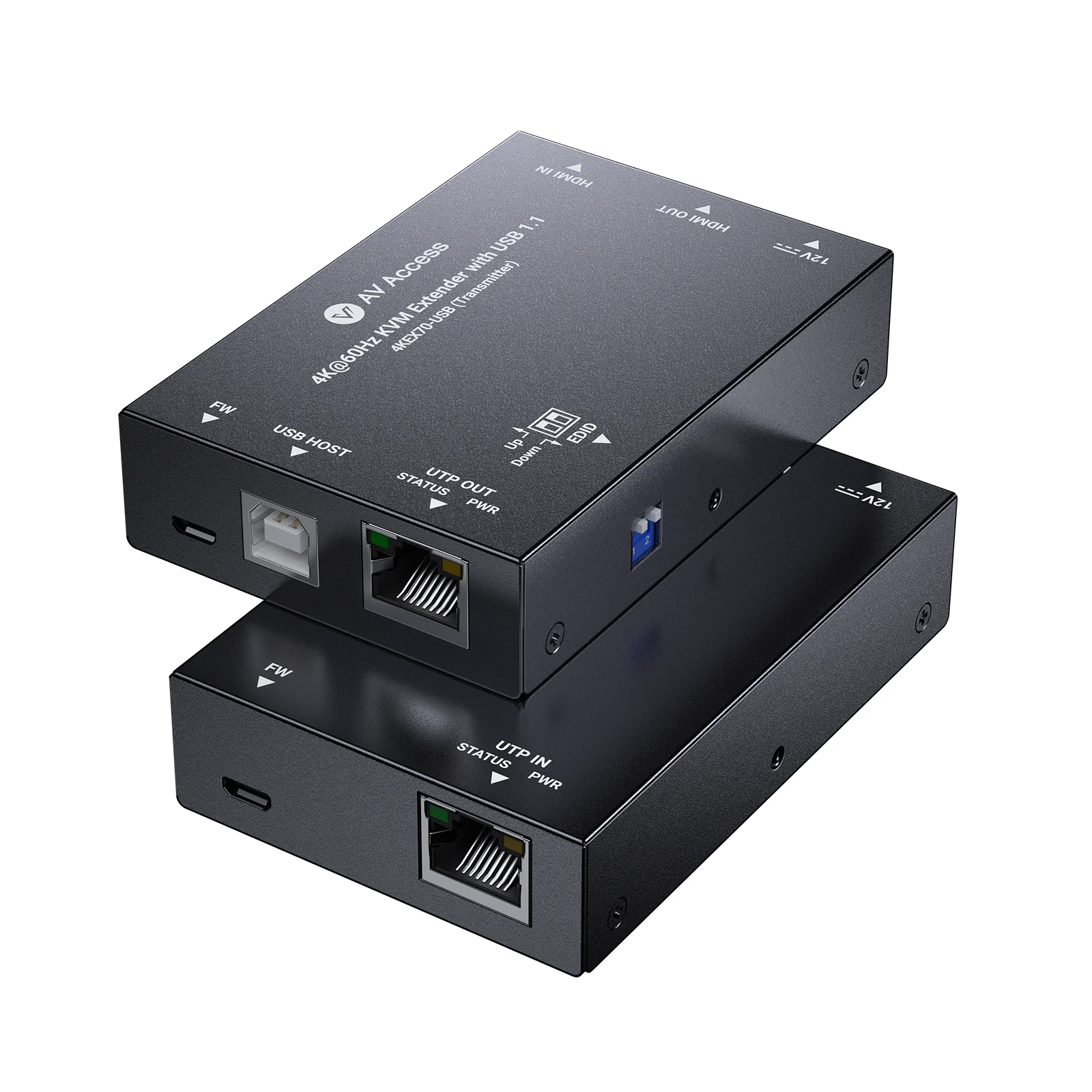 Фото AV-удлинитель KVM 4K HDMI и USB по Cat6/6A/7 до 70 м, HDR10, HDCP 2.3, USB 1.1, двунаправленный PoC, EDID-переключатель №1