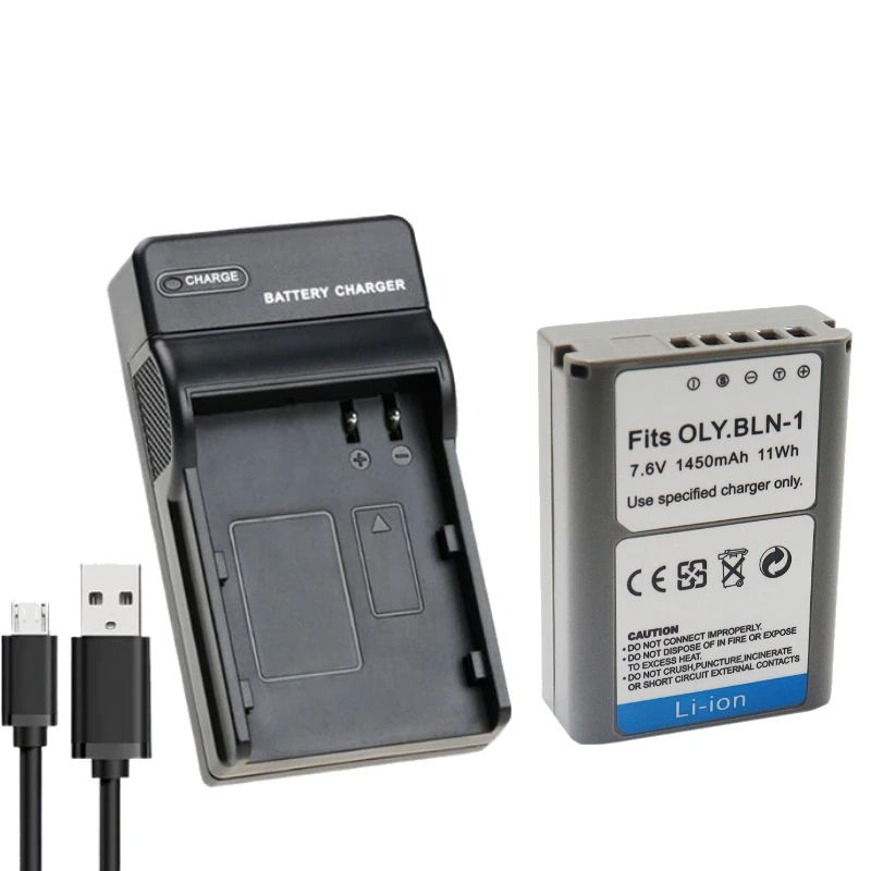 Аккумулятор BLN-1 7,6 В, 1450 мАч для камеры OLYMPUS E-M1 E-M5 E-M5 Mark II E-P5 PEN-F + зарядное устройство (art.: 3920cfa5ab67d) - 3920cfa5ab67d
