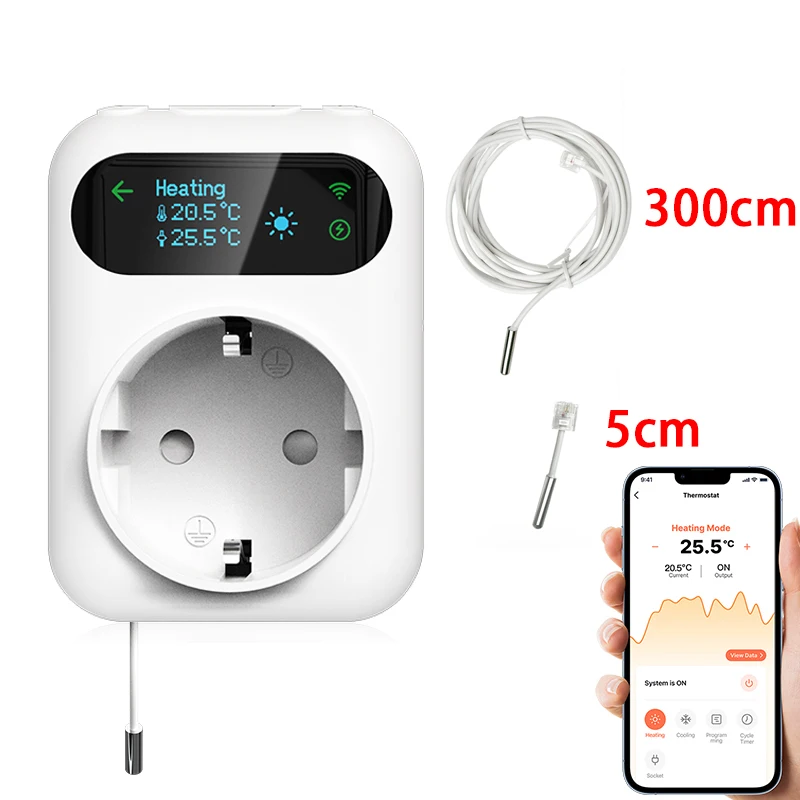 

Умный термостат Tuya Cooling & Heating Outlet Thermostat