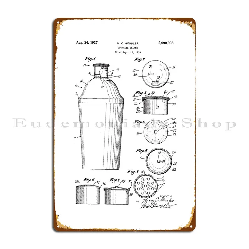 

Шейкер металлические знаки Декор стены Бар пользовательский кинотеатр оловянный знак плакат
