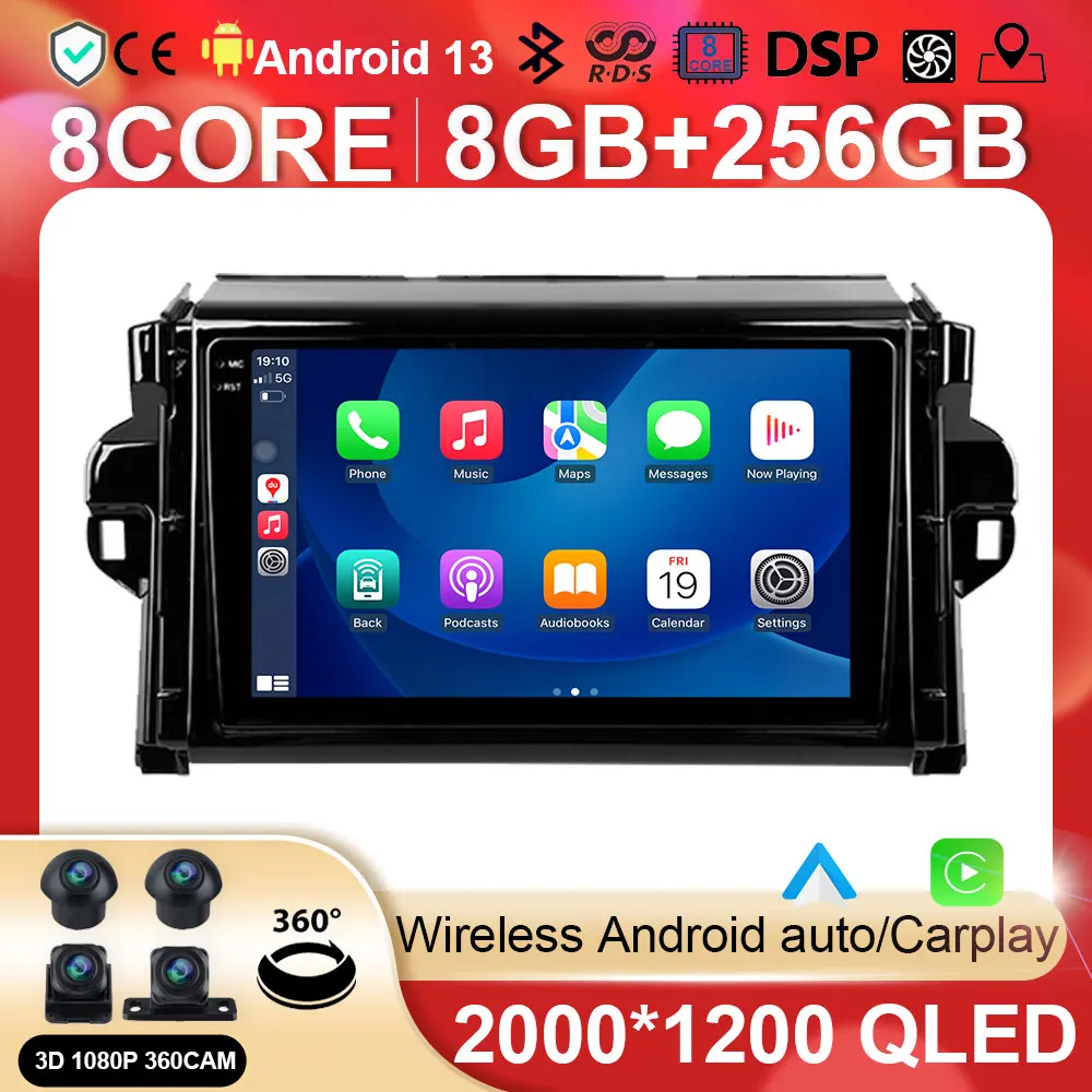

Android Car Radio Multimedia Video Player Navigation For Toyota Fortuner 2 2015 - 2020 stereo GPS BT 5.0 No 2din 2 din dvd