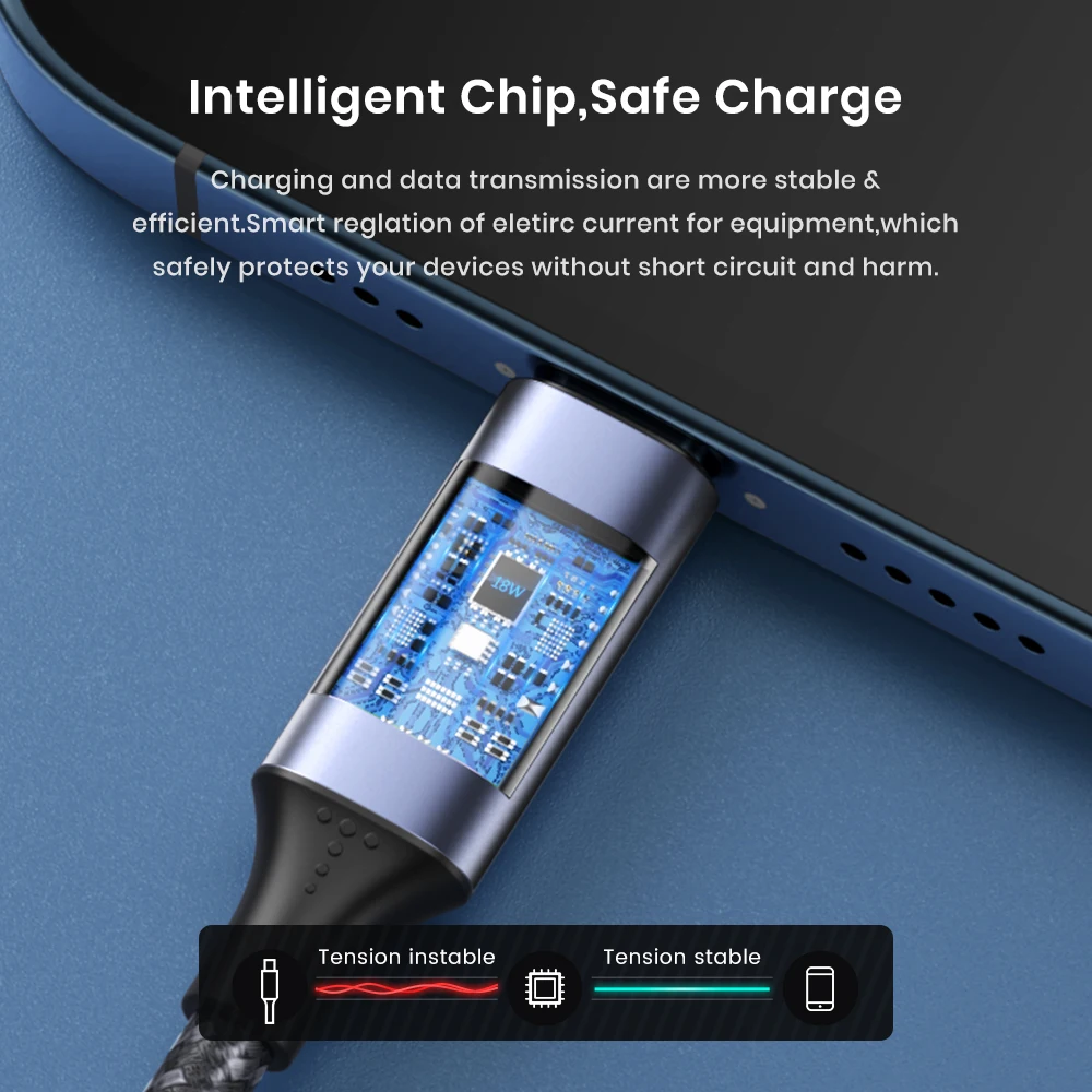 TOPK 1M Micro USB Cable Voltage and Current Display Data Sync USB Cable For Samsung Xiaomi Micro USB Port