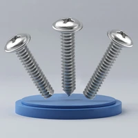 304 stainless steel cross round head self tapping screw with pad m1 4 m1 7 m2 m2 3 m2 6 flat tail cutting tail tip wood screws