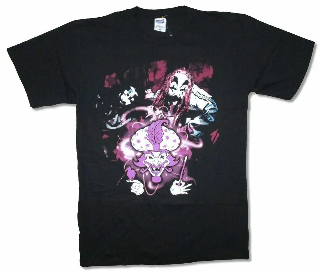 

Insane Clown Posse Old School Purple Image on Black T Shirt New ICP