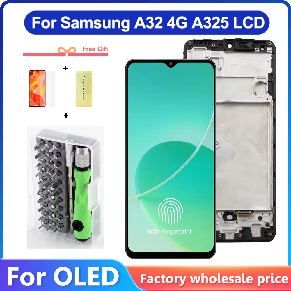 Полноразмерный OLED-дисплей для Samsung A32 4G A325 A325F SM-A325M SM-A325F/DS ЖК-дисплей с цифровым